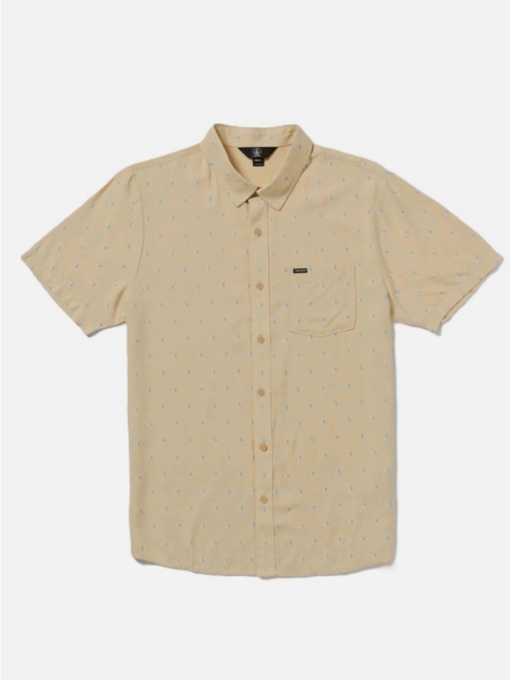 Volcom High Ball Men’s Short-Sleeve Button-Up Woven Shirt Yellow Medium